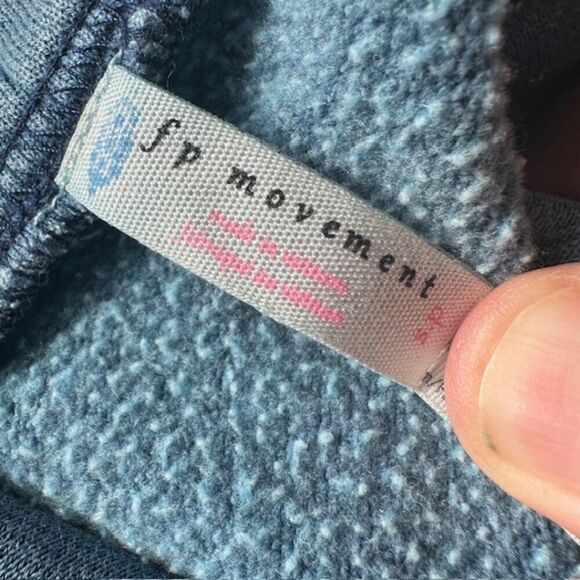 FP Movement by Free People Deep Ocean Blue Sweatshirt with Kangaroo Pocket - Picture 3 of 5